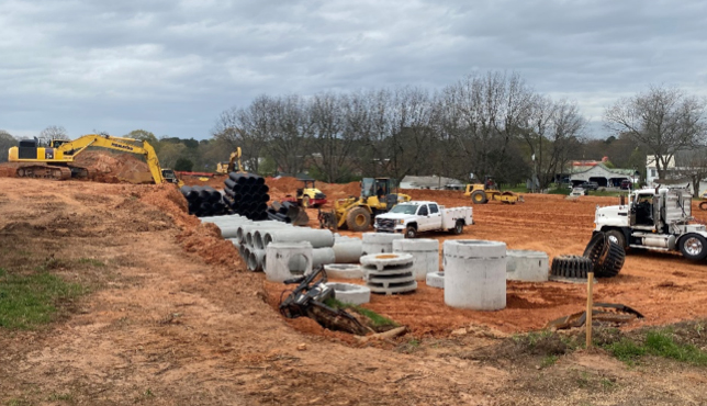 Storm Drain Materials on site